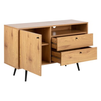 TV stolík v dekore duba v čierno-prírodnej farbe 124x75 cm Wilma – Actona – Obrázok 3
