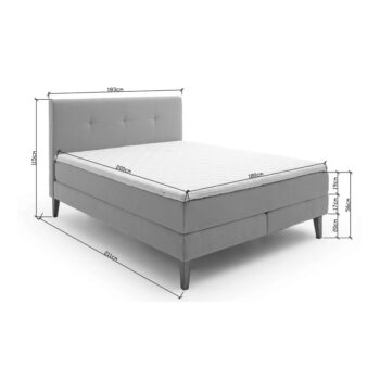Antracitová boxspring posteľ 180x200 cm Stockholm – Meise Möbel - Image 2