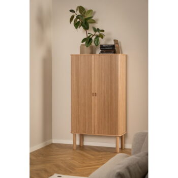 Skrinka v dekore duba s posuvnými dverami v prírodnej farbe 80x145 cm Langley – Actona – Obrázok 5
