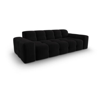 Čierna zamatová pohovka 222 cm Kendal - Micadoni Home - Image 2