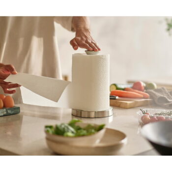 Biely plastový stojan na papierové utierky ø 16 cm Push&Tear – Joseph Joseph – Obrázok 2