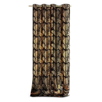 Čierny/v zlatej farbe zamatový dimout záves 140x245 cm Golden Leaves – AmeliaHome – Obrázok 3
