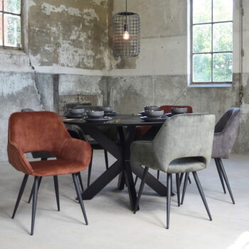 Koňakovohnedé jedálenské stoličky v súprave 2 ks Fer – LABEL51 – Obrázok 6