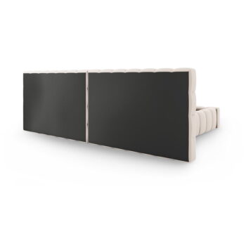Béžová čalúnená dvojlôžková posteľ s úložným priestorom a roštom 200x200 cm Mamaia – Micadoni Home - Image 5