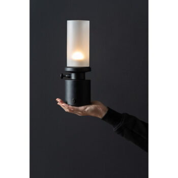 Čierna LED stmievateľná stolová lampa s kovovým tienidlom/so skleneným tienidlom (výška 29,5 cm) Camp – Leitmotiv - Image 2
