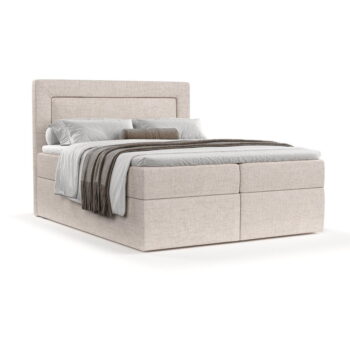 Béžová boxspring posteľ s úložným priestorom 200x200 cm Imagine – Maison de Rêve - Image 11