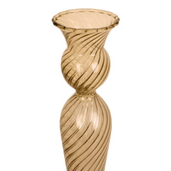 Svetlohnedý sklenený svietnik PT LIVING Swirl, výška 26,5 cm – Obrázok 3