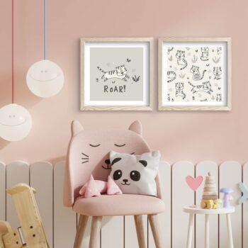 Detské obrázky v súprave 2 ks 33x33 cm Roar – Wallity - Image 2