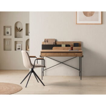 Pracovný stôl z dubového dreva so sekretárom 60x113 cm Lila – Marckeric – Obrázok 2