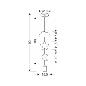 Detské svietidlo s kovovým tienidlom Single - Candellux Lighting - Image 3