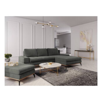 Tmavosivá rozkladacia rohová pohovka Windsor & Co Sofas Planet, pravý roh - Image 5