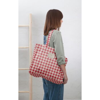 Látková taška Really Nice Things Linen Bag Red Vichy - Image 2