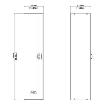 Biela šatníková skriňa 39x175 cm Space – Tvilum – Obrázok 6