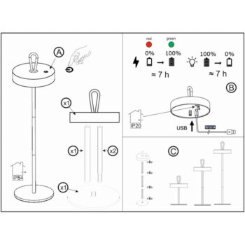 Čierna LED stolová lampa (výška  47 cm) Dord – Fischer & Honsel - Image 6