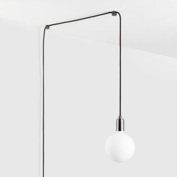 Závesné svietidlo v čierno-leskle striebornej farbe ø 4 cm Plug & Play – tala - Image 5