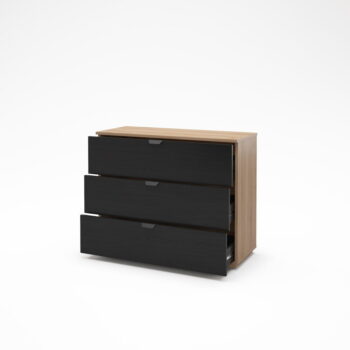 Komoda v dekore duba v čierno-prírodnej farbe 100x80x40 cm Dennis – Marckeric – Obrázok 2