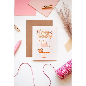 Narodeninové prianie z recyklovaného papiera s obálkou Printintin Happy Birthday, formát A6 - Image 2
