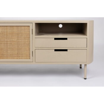 Krémový ratanový TV stolík 150x55 cm Amaya – White Label - Image 4