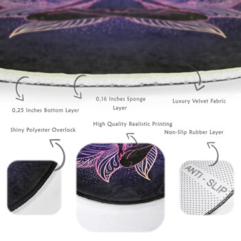 Tmavomodrý prateľný okrúhly koberec vhodný pre robotické vysávače ø 120 cm Comfort – Mila Home – Obrázok 6