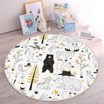 Žlto-biely detský koberec ø 100 cm Comfort – Mila Home – Obrázok 5