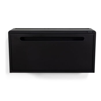 Čierna kovová výklopná závesná skrinka na topánky Sportiva – Spinder Design – Obrázok 5