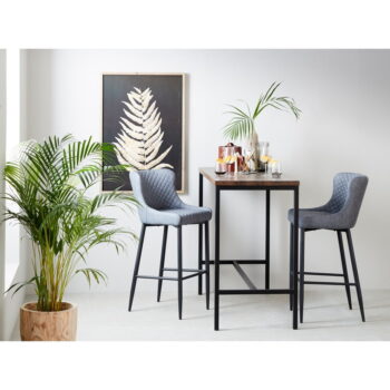 Sivá barová stolička z imitácie kože (výška sedadla 77 cm) Ottowa – Unique Furniture – Obrázok 2