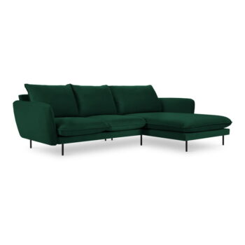 Tmavozelená zamatová rohová pohovka (pravý roh) Vienna – Cosmopolitan Design - Image 2