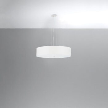 Biele závesné svietidlo s textilným tienidlom ø 50 cm Herra – Nice Lamps – Obrázok 4
