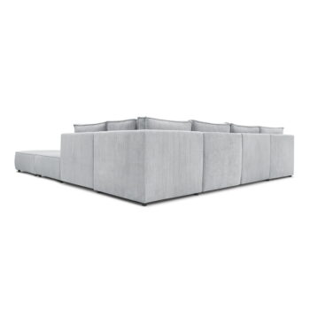 Svetlosivá menčestrová rohová pohovka (do tvaru "U"/variabilná) Nihad modular – Bobochic Paris - Image 8