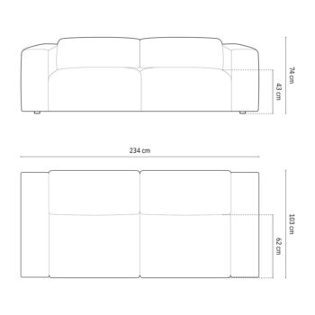 Okrovožltá pohovka 234 cm Cruz – Micadoni Home - Image 8