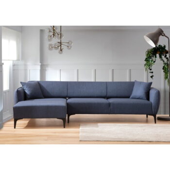 Modrá rohová pohovka  Belissimo, ľavý roh – Balcab Home - Image 4