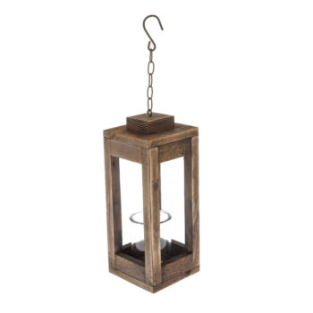 Drevený lampáš (výška 30 cm) – Dakls