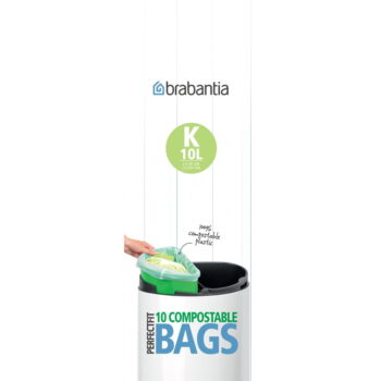 Kompostovateľné vrecia na odpadky v súprave 10 ks 10 l PerfectFit K – Brabantia