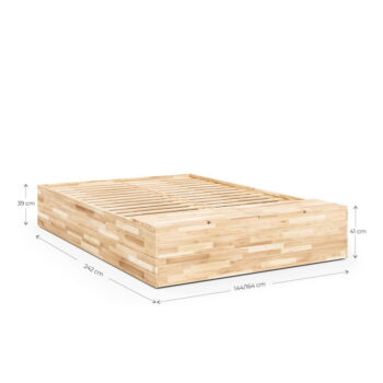 Dvojlôžková posteľ z borovicového dreva s úložným priestorom s roštom v prírodnej farbe 160x200 cm Basement Bed – Karup Design - Image 9