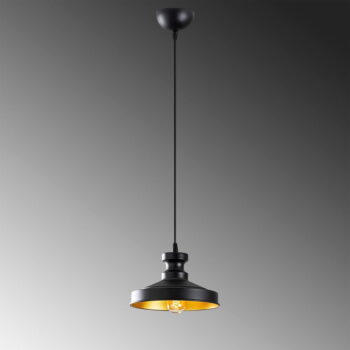 Čierne závesné svietidlo s kovovým tienidlom ø 22 cm Berceste – Opviq lights - Image 4