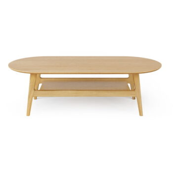 Konferenčný stolík v dekore duba v prírodnej farbe 60x130 cm Curved – Woodman