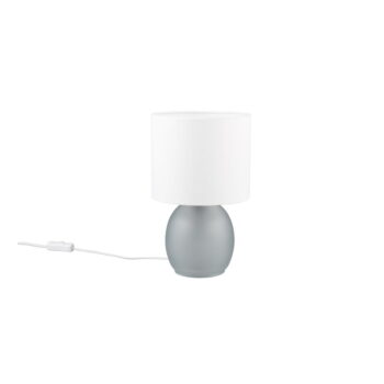 Stolová lampa v bielej a striebornej farbe s textilným tienidlom (výška 29 cm) Vela – Trio - Image 2