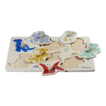 Drevené vkladacie puzzle (počet dielikov 6) Dinosaurs – Kindsgut - Image 2