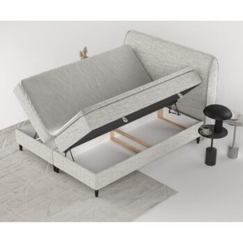 Svetlosivá boxspring posteľ s úložným priestorom 200x200 cm Melba – Maison de Rêve - Image 8