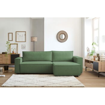 Zelená variabilná rozkladacia rohová pohovka Nihad – Bobochic Paris - Image 3