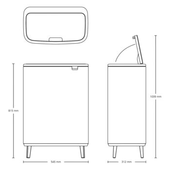 Dotykový oceľový odpadkový kôš v matne striebornej farbe 60 l Bo Touch Bin Hi – Brabantia - Image 6
