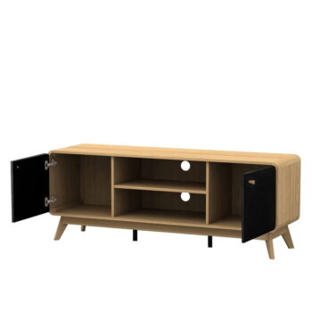 TV stolík v dekore duba v čierno-prírodnej farbe 140x53 cm Cassie – Støraa – Obrázok 3