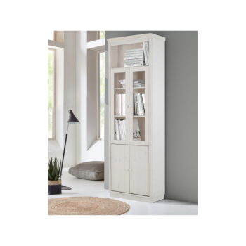 Biela vitrína z borovicového dreva 74x223 cm Anita – Støraa – Obrázok 3
