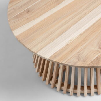 Konferenčý stolík z teakového dreva Kave Home Irune, ⌀ 80 cm - Image 3