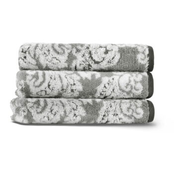 Sivý bavlnený uterák 33x33 cm Damask – Foutastic - Image 2