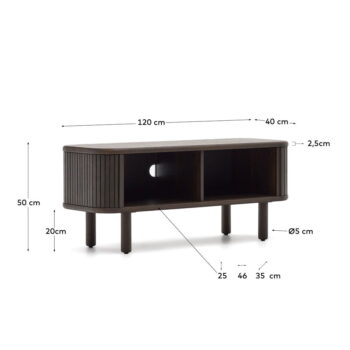 Tmavohnedý TV stolík v dekore jaseňa 120x50 cm Mailen – Kave Home – Obrázok 5
