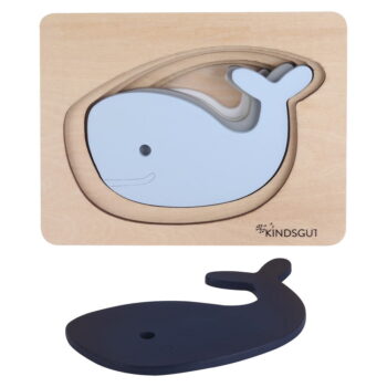 Drevené vkladacie puzzle Whale – Kindsgut - Image 2
