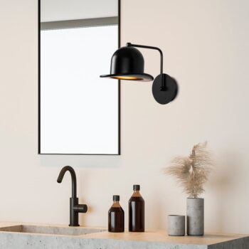 Čierne nástenné svietidlo ø 19 cm Fötr Sivani – Opviq lights - Image 4