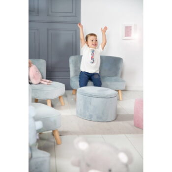 Svetlomodrá zamatová detská pohovka 70 cm Lil Sofa – Roba - Image 4