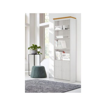 Biela knižnica z borovicového dreva 74x223 cm Anita – Støraa – Obrázok 3